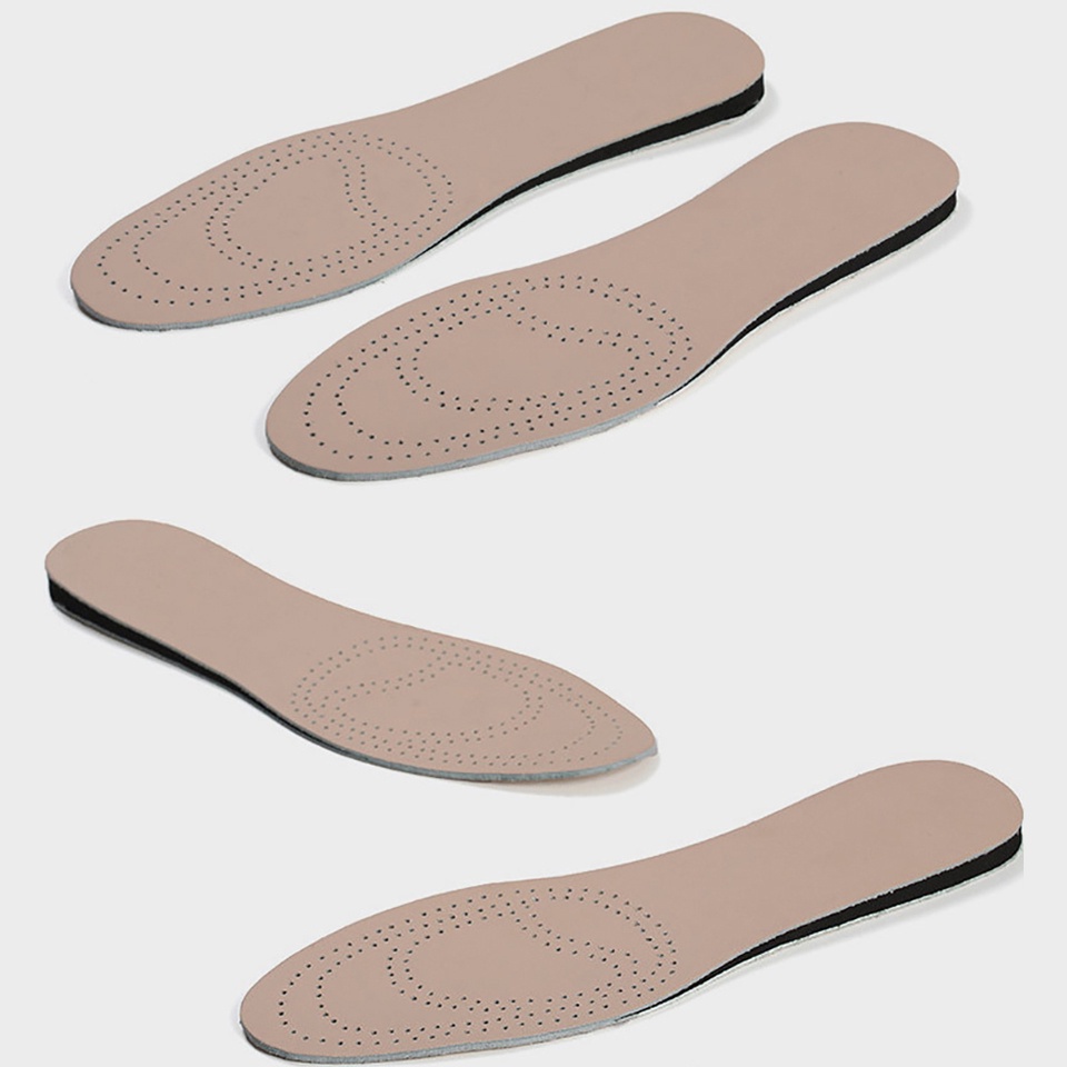 Miếng Lót Giày Da Bò Hai Mặt Thấm Hút Mồ Hôi Thoáng Khí Tăng Chiều Cao Chống Trượt Thoáng Khí