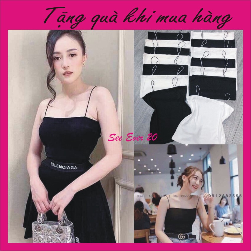 Áo bra 2 dây sợi bún dáng body chất cotton phong cách hàn | WebRaoVat - webraovat.net.vn