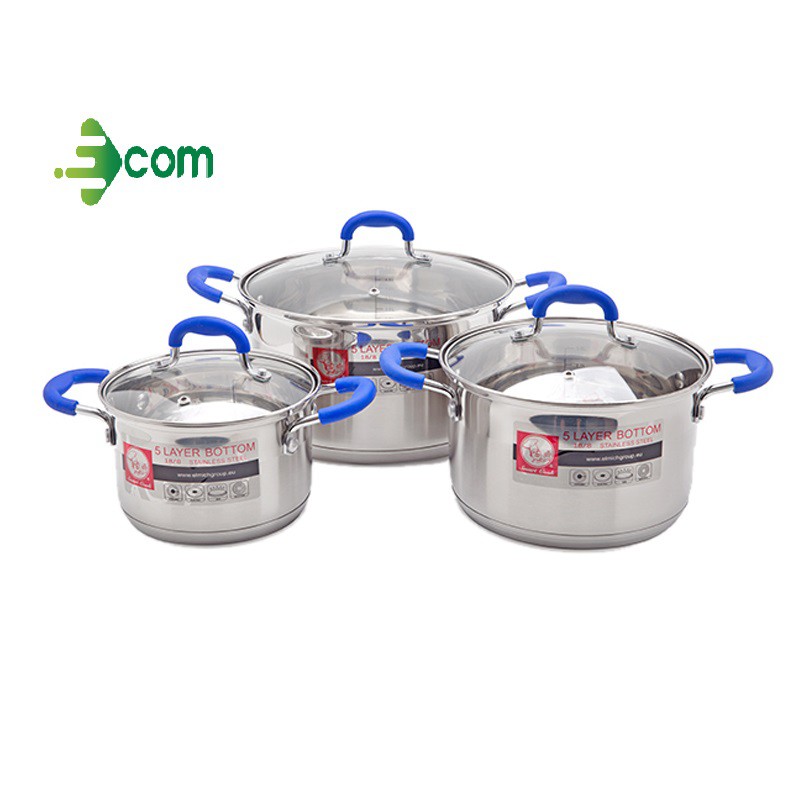 Bộ nồi Inox Elmich Smartcook 3 chiếc cỡ 16cm, 20cm, 24cm- SMR3