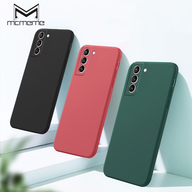 Ốp điện thoại silicon mềm dáng vuông màu trơn bảo vệ camera cho Samsung Galaxy S23 Ultra S22 Ultra S22+