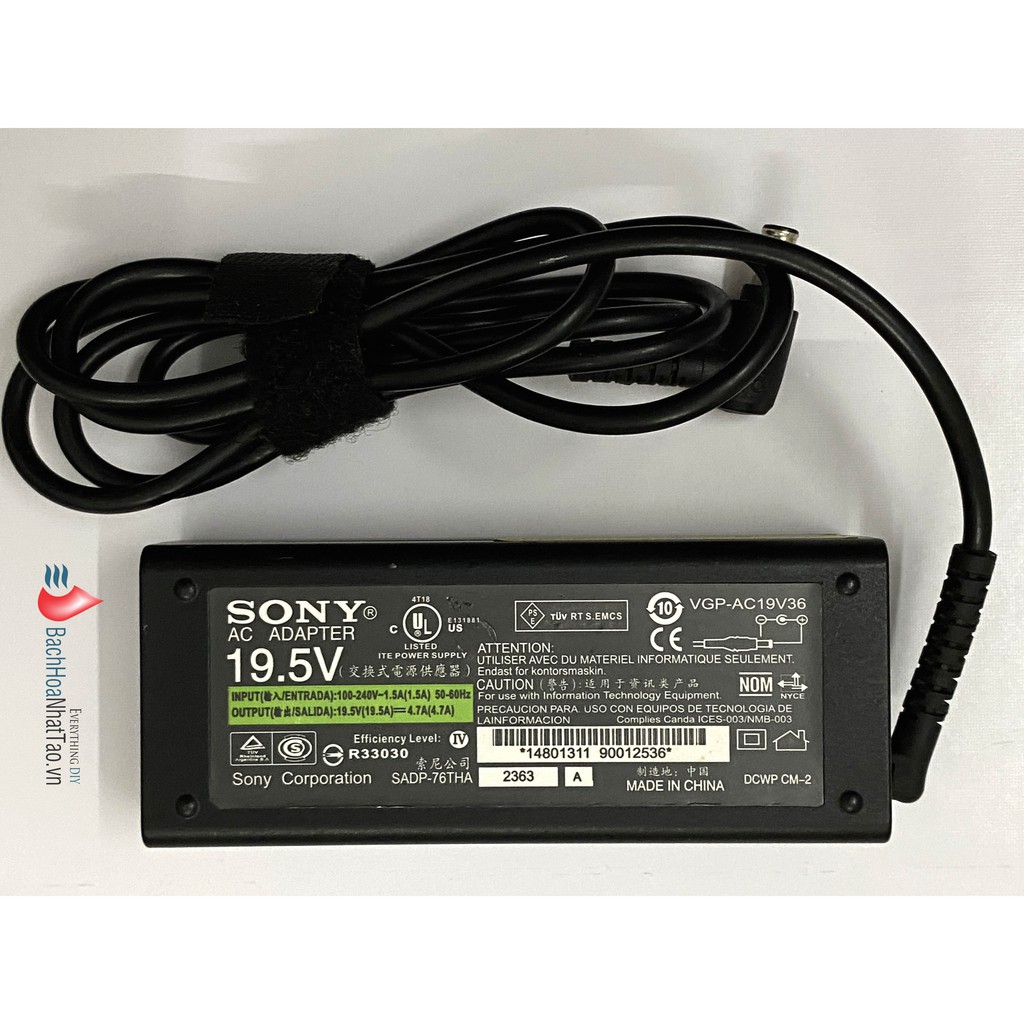 Sạc Laptop SONY 19V- 4.74A Hàng zin theo máy