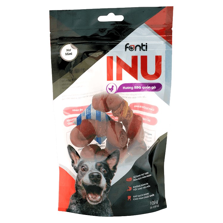 Xương nơ mini quấn gà Inu Fonti 6 viên cho chó