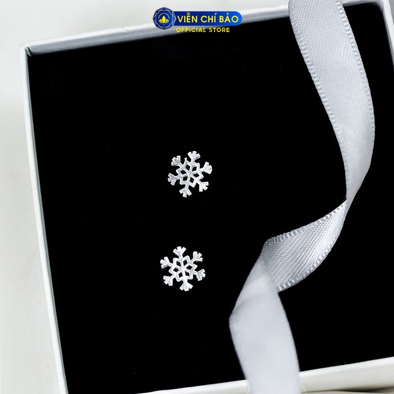 Bông tai bạc nữ Hoa tuyết bông tuyết chất liệu bạc 925 thời trang phụ kiện trang sức nữ Viễn Chí Bảo E007