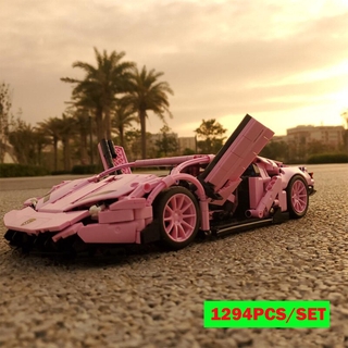 Mẫu Lắp Ráp mô hình Siêu Xe SY8609 Lamborghini Sián Centenario Pink supercar city speed champions
