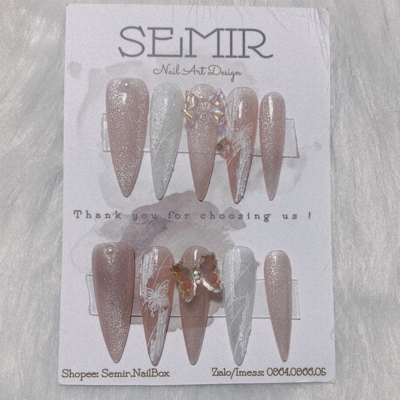 Nail Box thiết kế theo yêu cầu tone thạch hồng