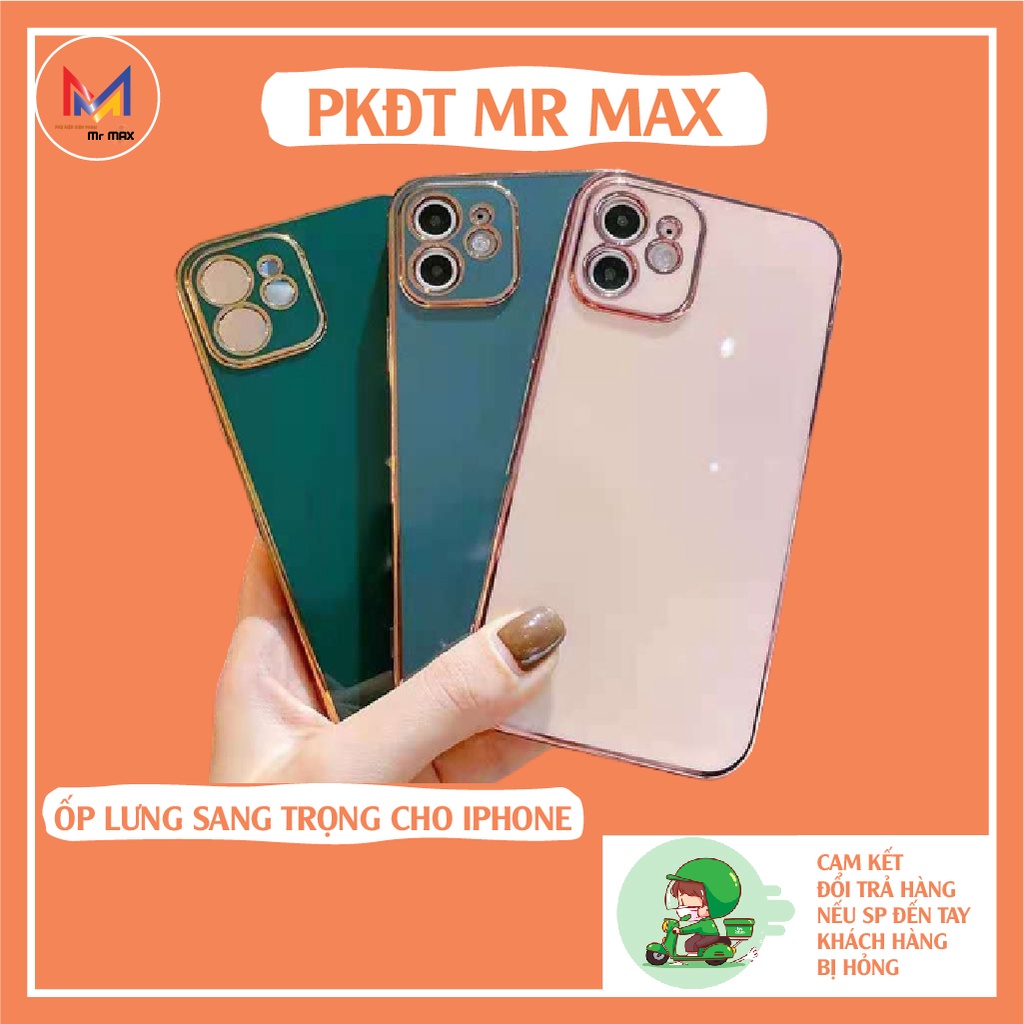 Ốp Lưng Iphone Mềm Dẻo Sang Trọng Viền Mạ Vàng Cao Cấp Đơn Sắc Long Lanh Dành Cho IP X > 13Promax