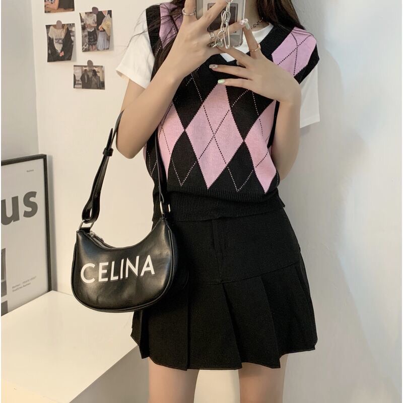 Áo Len Gile Nữ, Áo Gile FreeSize Len Đỏ Caro Sóng Cực Đẹp Hàng Quảng Châu Cao Cấp