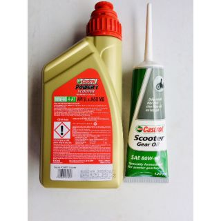 combo nhớt castrol power 1 xe tay ga, 1 nhớt hộp số castrol