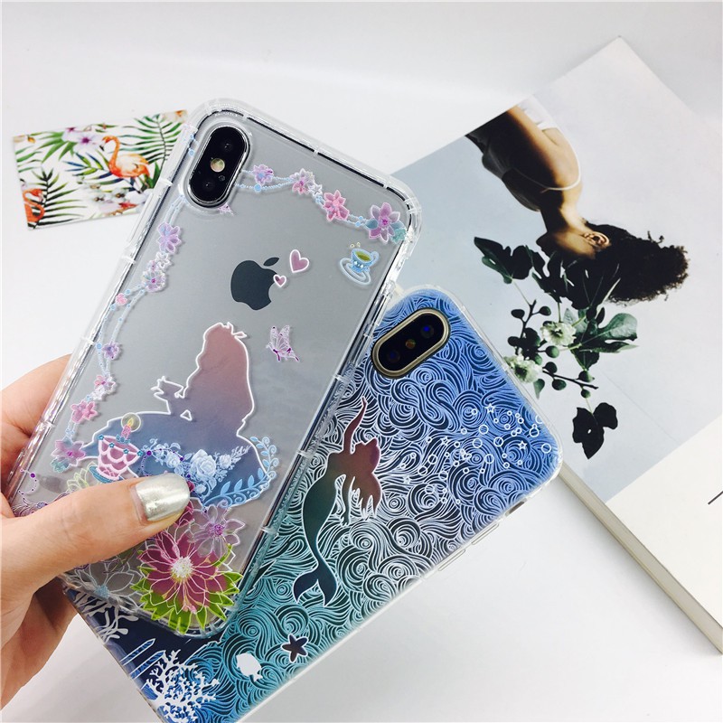 ốp lưng bảo vệ hình nàng tiên cá cho điện thoại iphone 6s i7 i8 plus xs max xr | BigBuy360 - bigbuy360.vn