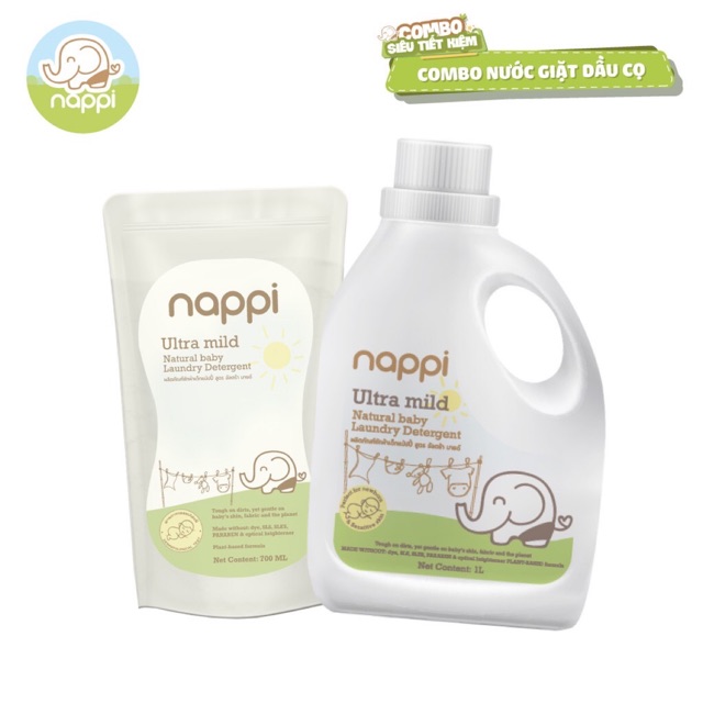 COMBO Nước giặt Dầu Cọ Nappi 1000ml và 700ml