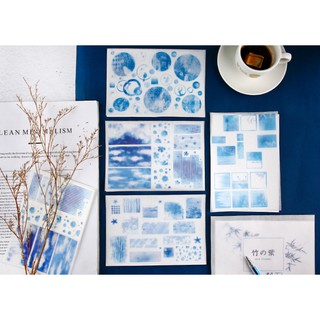 Set bì thư 8 miếng dán sticker Trúc Diệp trang trí tranh vẽ, sổ tay, planner, lưu bút