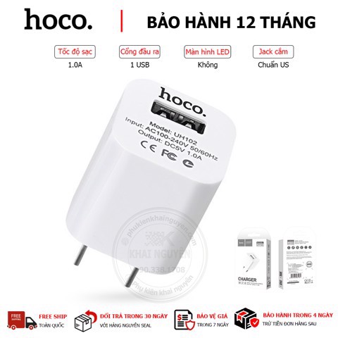 Củ sạc hoco UH102 Chính hãng cao cấp cho iPhone iPad airpod tai nghe chính hãng bảo hành 12 tháng 1 đổi 1