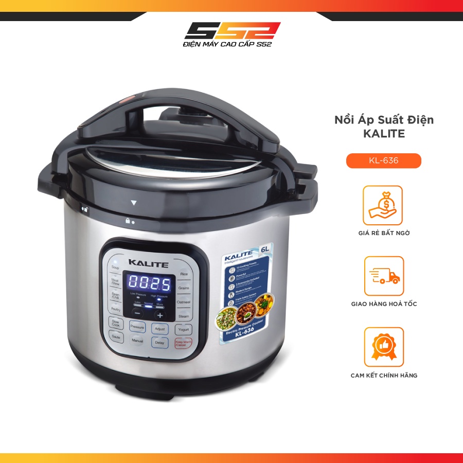 Nồi áp suất điện KALITE KL-636 - Bảo Hành Chính Hãng