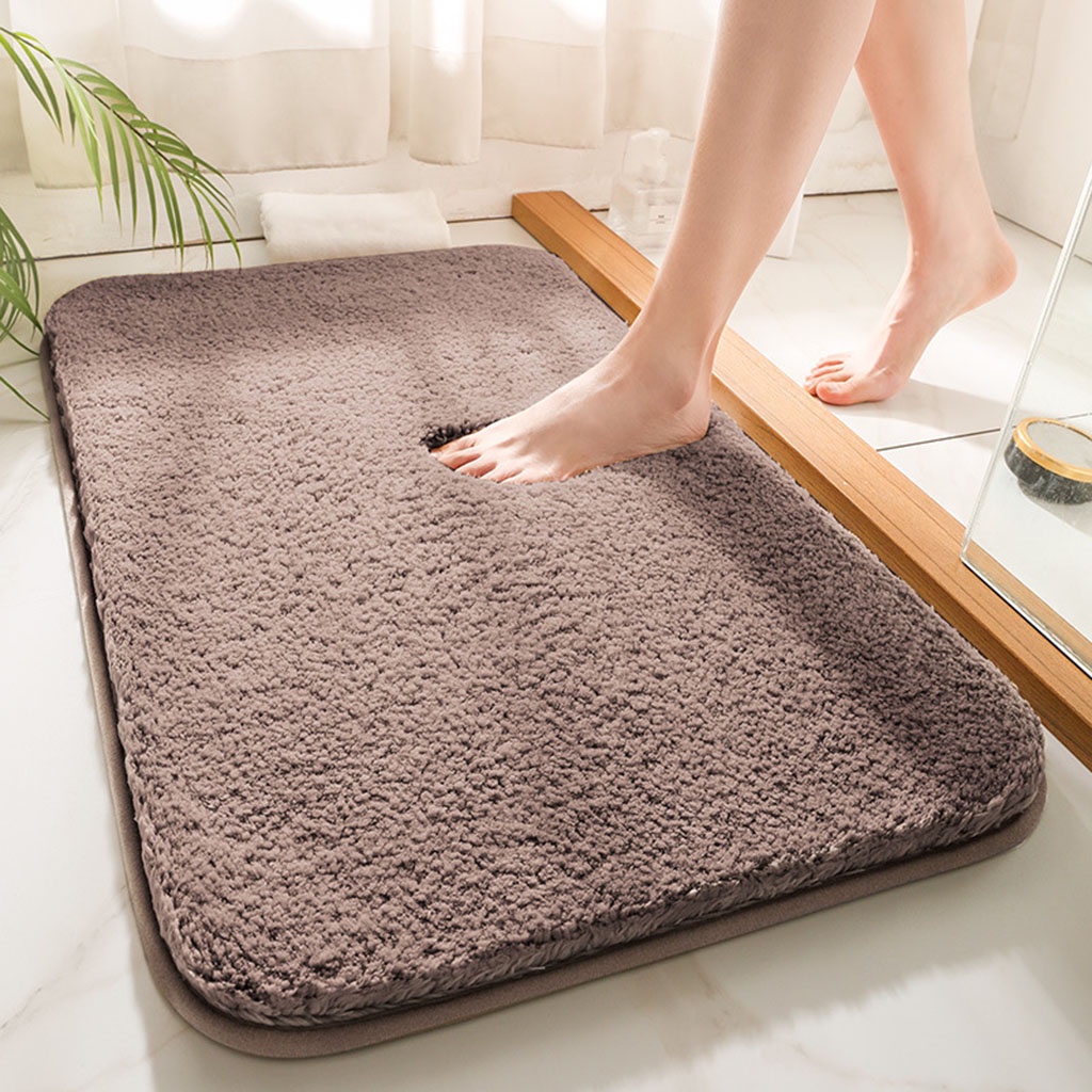 Thảm chùi chân mềm thấm nước chống trượt màu xám 40x60cm