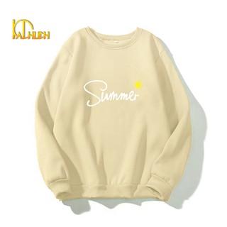 Áo sweater unisex nam nữ cổ tròn , chất liệu vải nỉ in hình Summer