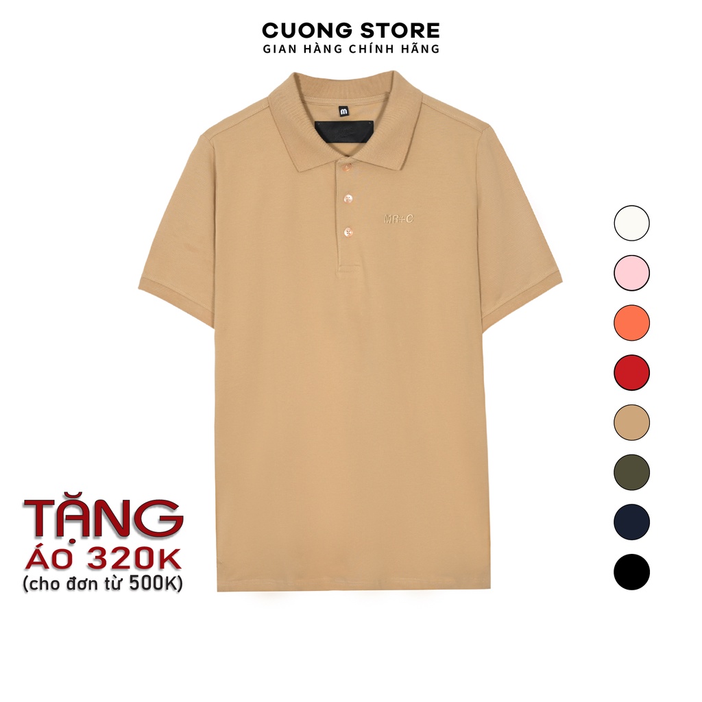Áo thun Polo thêu chữ MRC 2104046 vải cotton cao cấp, phom chuẩn, 8 màu thời thượng - CUONG STOR