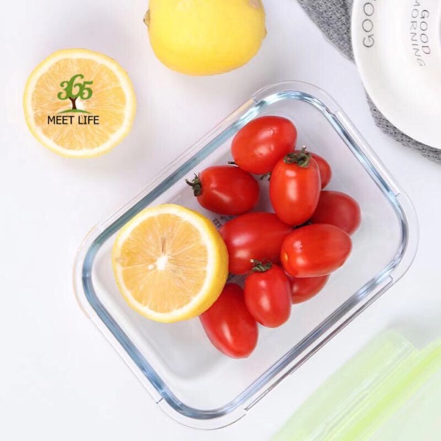 Bộ Hộp Cơm Thủy Tinh Tặng Kèm Túi Giữ Nhiệt Và Bộ Đũa Thìa 680ml x 410ml | BigBuy360 - bigbuy360.vn