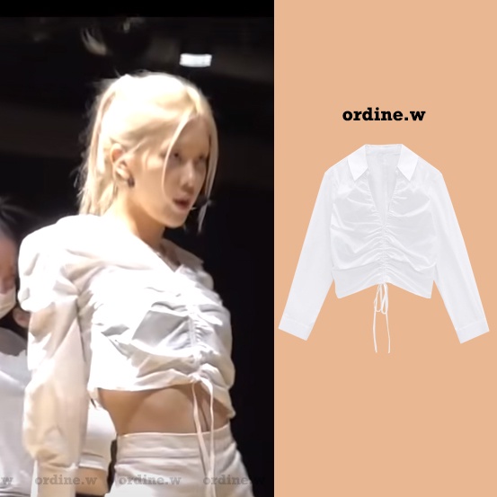 Sẵn_Áo sơ mi rút dây BLACKPINK Rosé, KEP1ER Youngeun