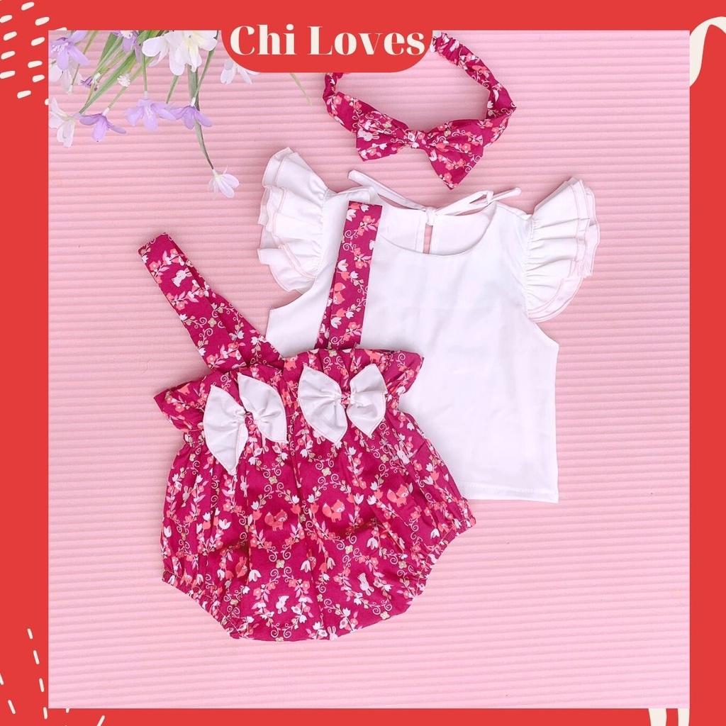 Bodysuit cho bé gái sơ sinh, 0,1,2,3 tuổi Chi Loves , Đầm bé gái sơ sinh hàng thiết kế cao cấp ( Mẫu V47)