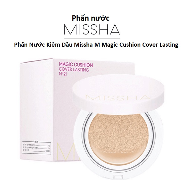 PHẤN NƯỚC MISSHA M MAGIC CUSHION SPF 50+ PA+++ Dành cho da dầu hộp mầu hồng