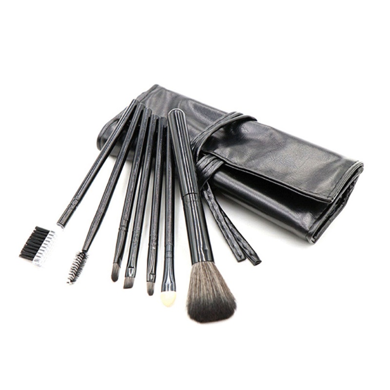 Set 7 Cọ Trang Điểm Lông Mày Kèm Hộp Đựng Bằng PU Ốp