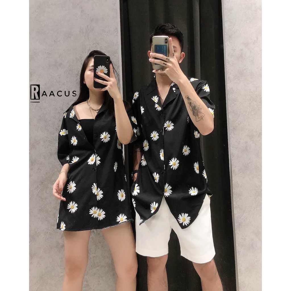 Áo sơ mi nam ngắn tay họa tiết Hàn Quốc đẹp, áo sơ mi nam tay lỡ chất lụa dáng unisex RAACUS-A120