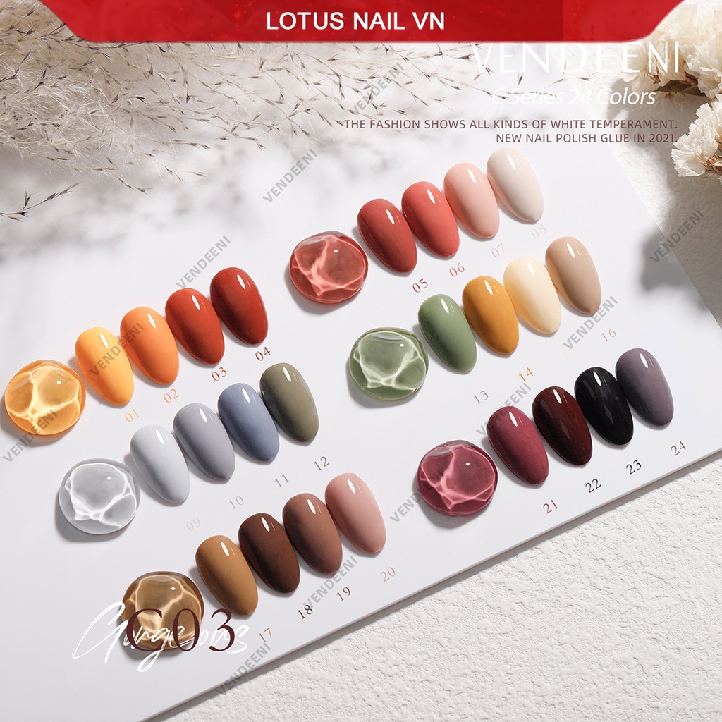 Set sơn gel Vendeeni 24 màu cao cấp 2021 tặng kèm bảng màu