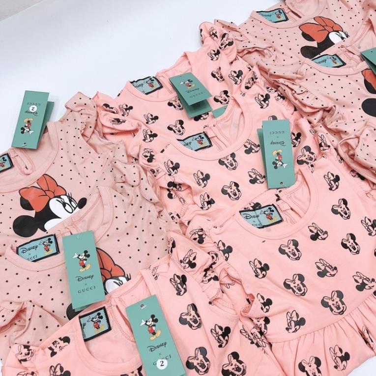 SÉT 2 VÁY HÌNH MICKY HỒNG BÈO VAI CHO BG