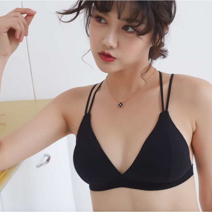 Áo bra nữ vải tăm tre dây chéo lưng, thiết kế đơn giản, trẻ trung, dễ phối đồ, phù hợp dưới 55kg (MS 04030) Anna Shop