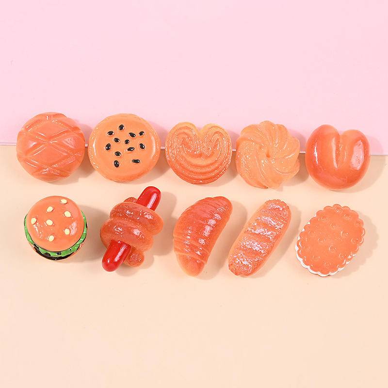 Phụ Kiện Hình Bánh Hamburger/Kem/Bánh Mì Kiểu Hoạt Hình Độc Đáo Trang Trí Giày DIY