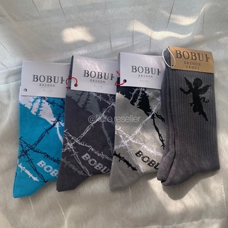 Tất vớ cổ cao unisex BOBUI in hình thiên thần và logo