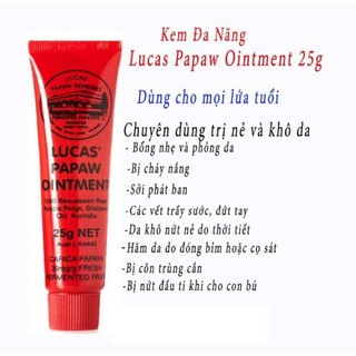 (☘️Tin dùng) Kem đu đủ đa năng Lucas’ Papaw Ointment 25gr Chính Hãng Úc