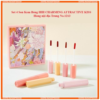 Set 4 son kem mềm mịn hih charming attractive kiss hàng nội địa trung no.1213