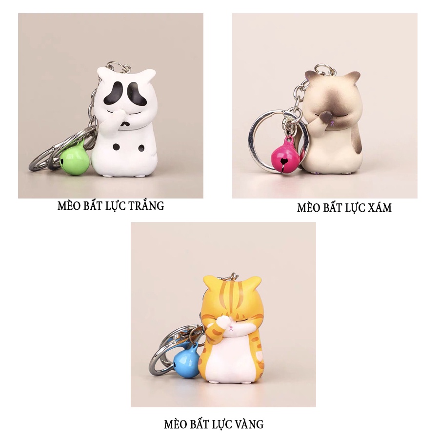 Set 3 mèo mô hình bất lực, mèo mô hình xấu hổ mèo che mặt mèo khoanh tay để bàn full biểu cảm dễ thương cute - HT19