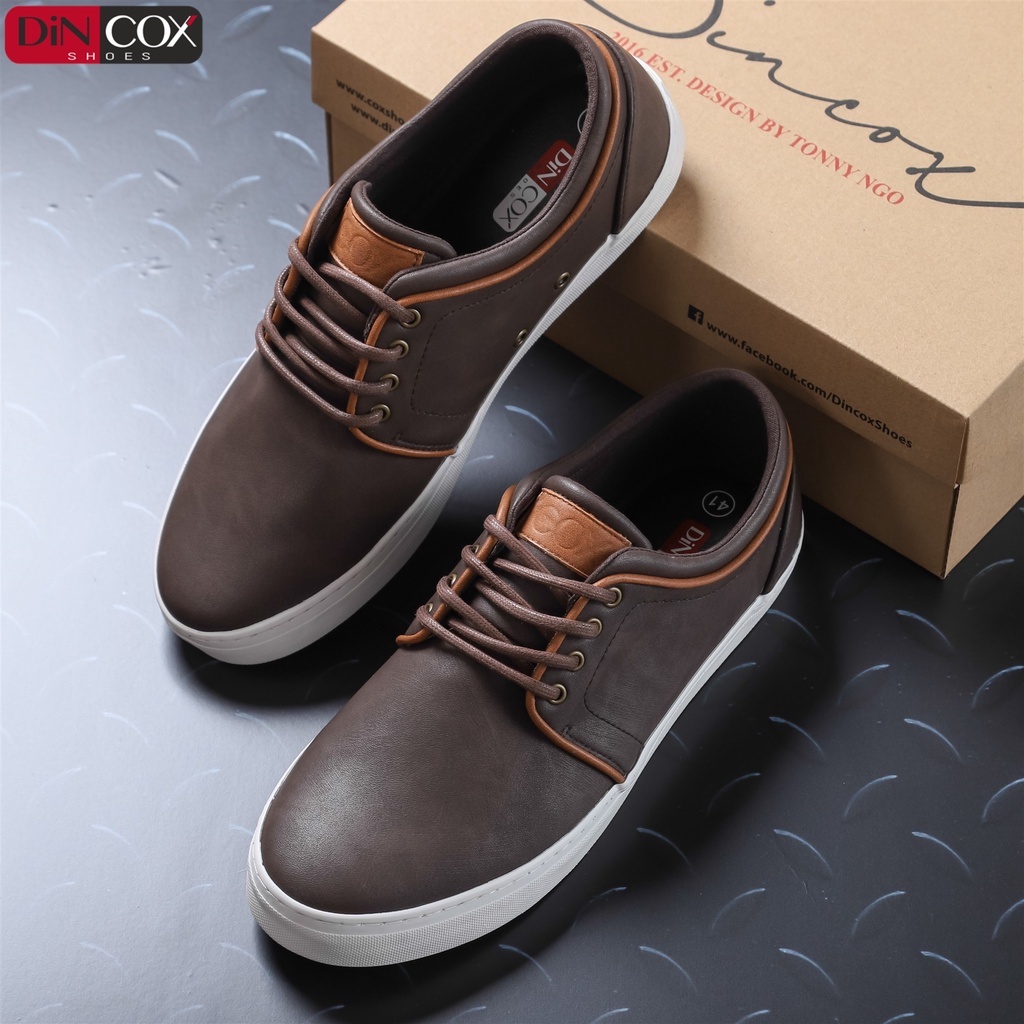 Giày Sneaker Da Nam DINCOX C03 Khí Chất Lịch Thiệp Brown