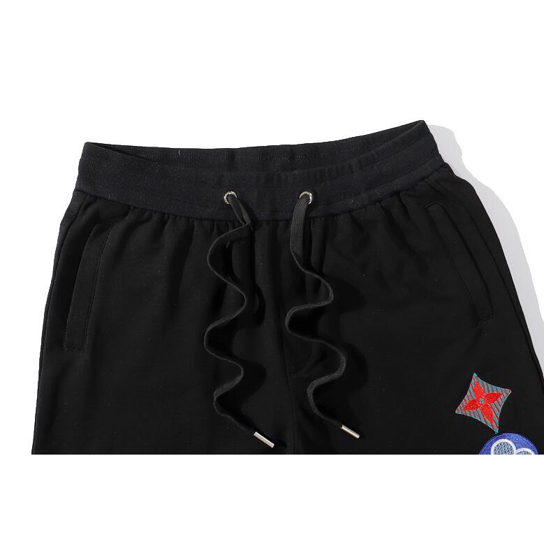 Quần short cotton thêu họa tiết LV thời trang