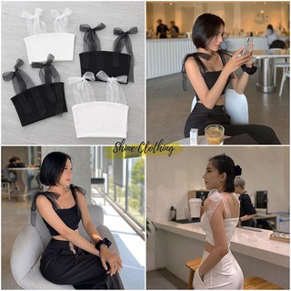 Áo Croptop thun gân , thun trơn xinh xắn Shine Clothing