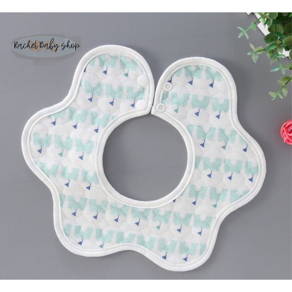 Yếm Tròn trần bông  Chống Thấm, Xoay 360 Cho Bé - Rachel Baby shop