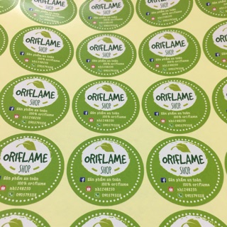 Combo 120 tem tròn 5cm thiết kế theo yêu cầu