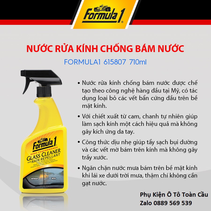 Nước rửa kính chống bám nước Formula 1