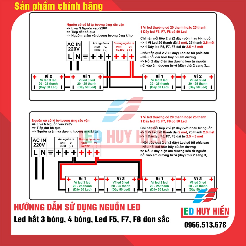 Led hắt 3 bóng 5054 - 6409 màu trắng - Vỉ 20/25 thanh 3 bóng