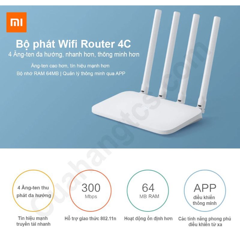 [ Tiếng Anh] Bộ Phát Wifi Xiaomi 4C, bản hỗ trợ kích sóng wifi 300Mbps | BigBuy360 - bigbuy360.vn