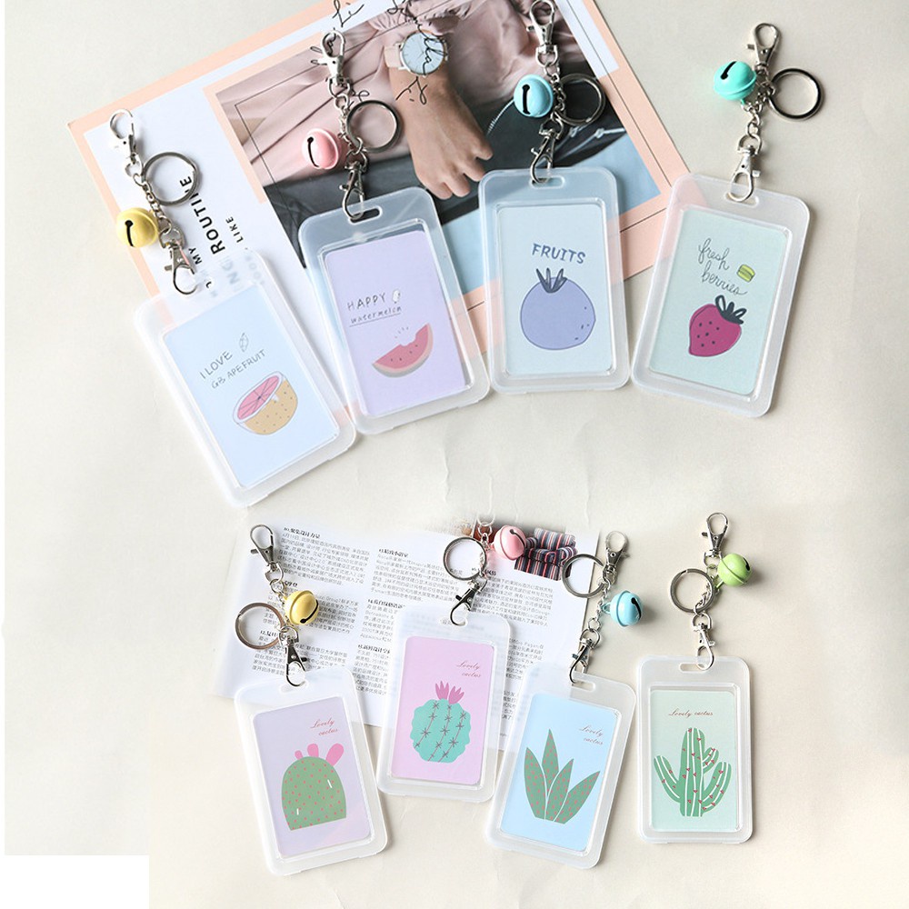 Túi Đựng Thẻ Id Bằng Nhựa Có Móc Khóa Dễ Thương Giá Đỡ