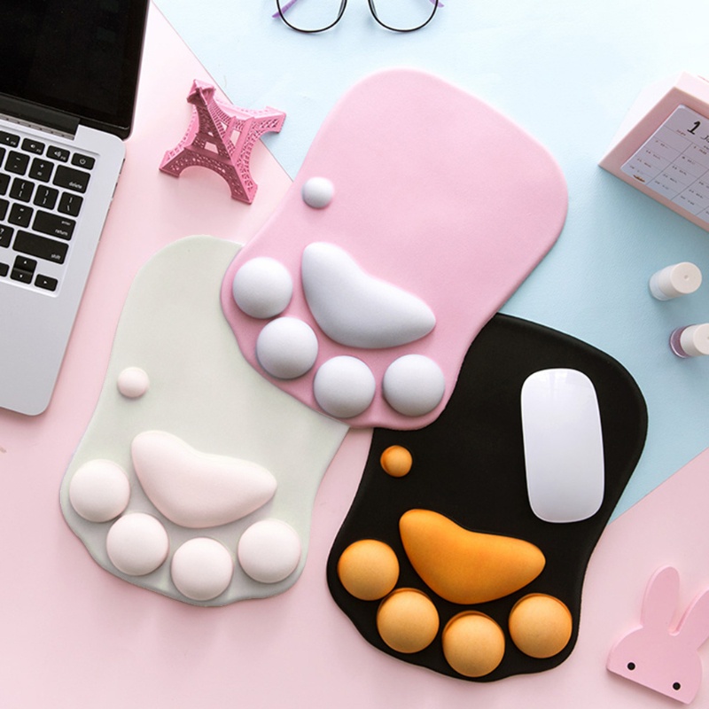 Miếng Lót Chuột Silicone Chống Trượt Hình Bàn Chân Mèo Cho PC