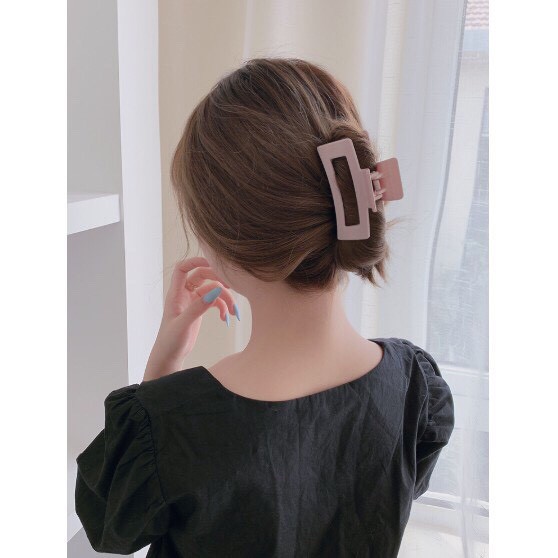 Kẹp tóc hình vuông nhám nhiều màu thời trang Hàn Quốc