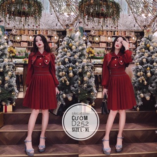 Bigsize Đầm nơ đính cườm D252