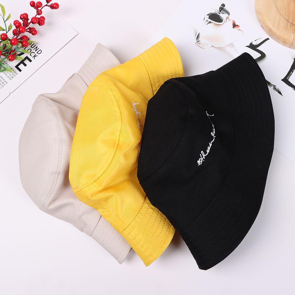 EUCA Nón Bucket Hoạ Tiết Chữ In Phong Cách Đường Phố