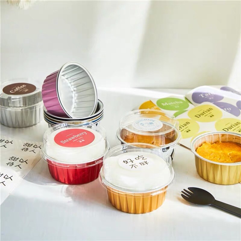 Hộp nhôm đựng bánh  combo 50 cup nhiều màu