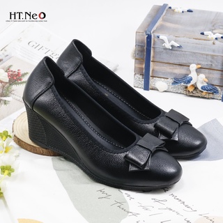 Giày đế xuồng - giày công sở nữ HT.NEO đế xuồng 5cm dáng sang trọng, trang nhã, da bò thật siêu mềm bóng NU05