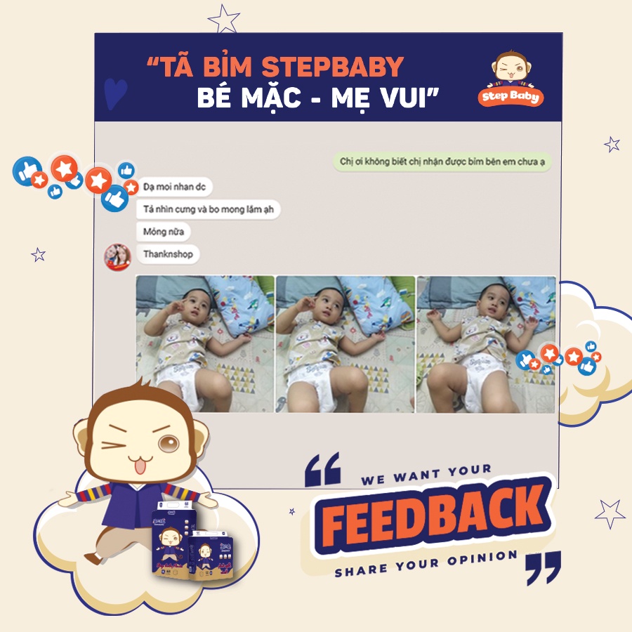 STEPBABY - CHỌN QUÀ Ở LINK - 1 bịch ĐẠI / MINI 🙉 Tã/Bỉm quần/dán Step Baby 🙉 Babycute, Sumikko, Takizumi, Bỉm khỉ, voi